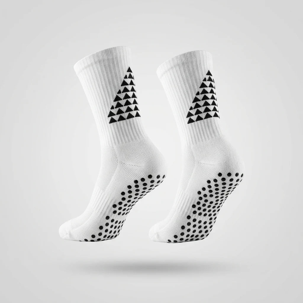 AGARRE PRO™ Blanco - Calcetines de Compresión Antideslizantes